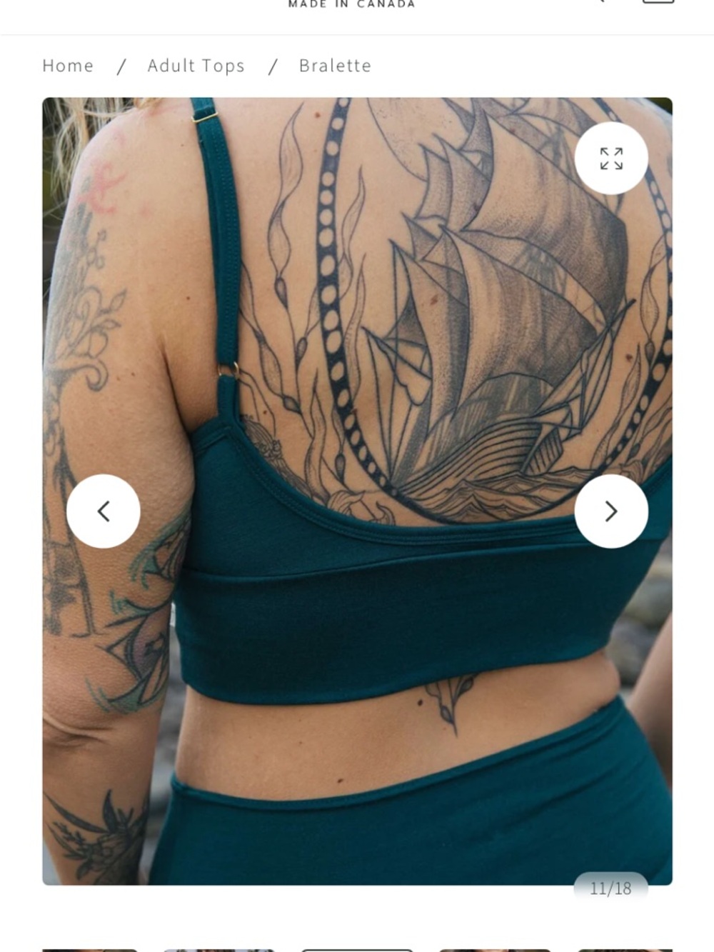 Simply merino bralette size XL deep sea